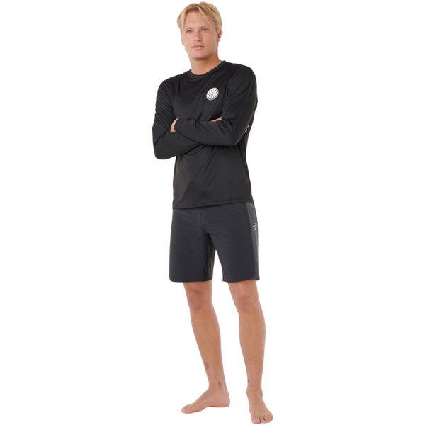 2026 Rip Curl Mens Icons Of Surflite UPF Long Sleeve Rash Vest 162MRV - Black